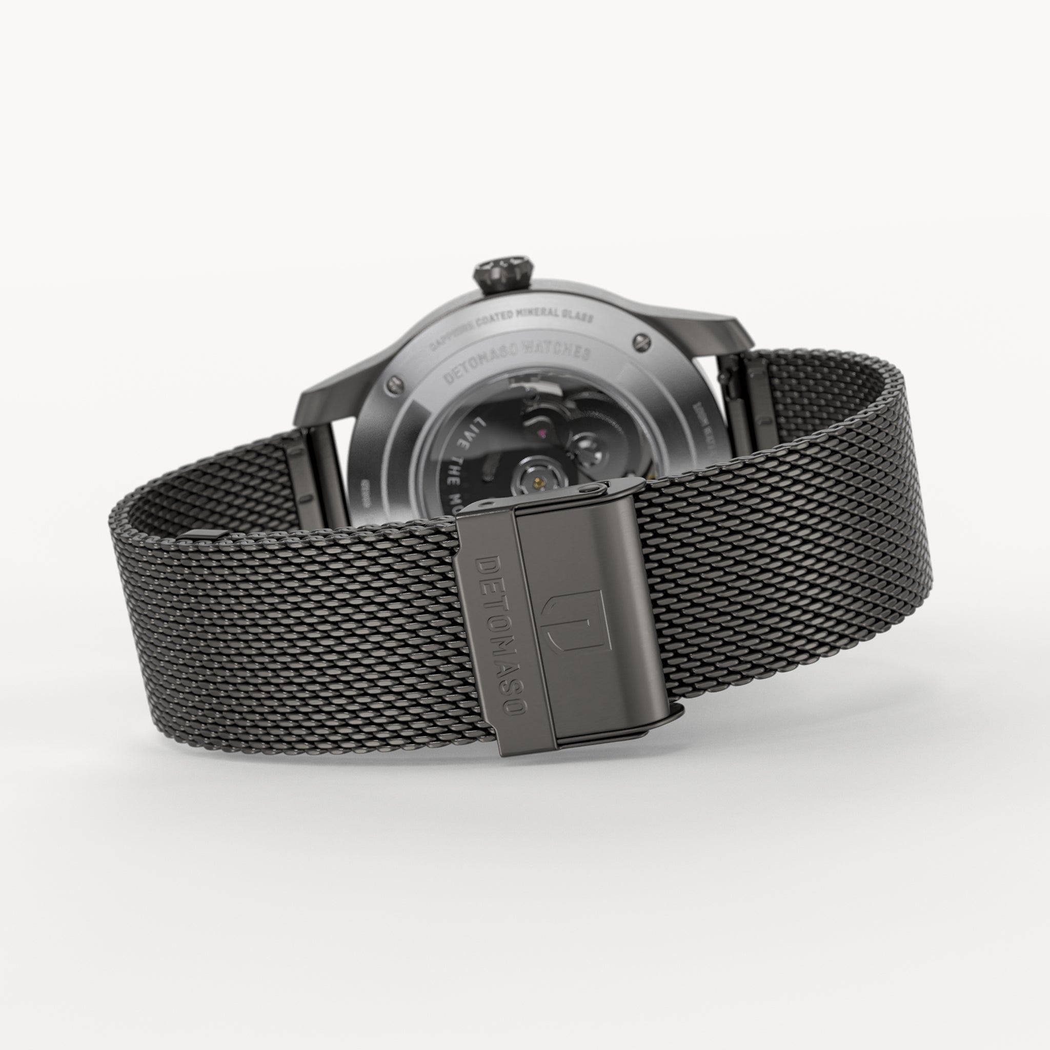 CLASSIC AUTOMATIC SLATE BLACK - Mesh Dark Gun Brushed - Detomaso Watches