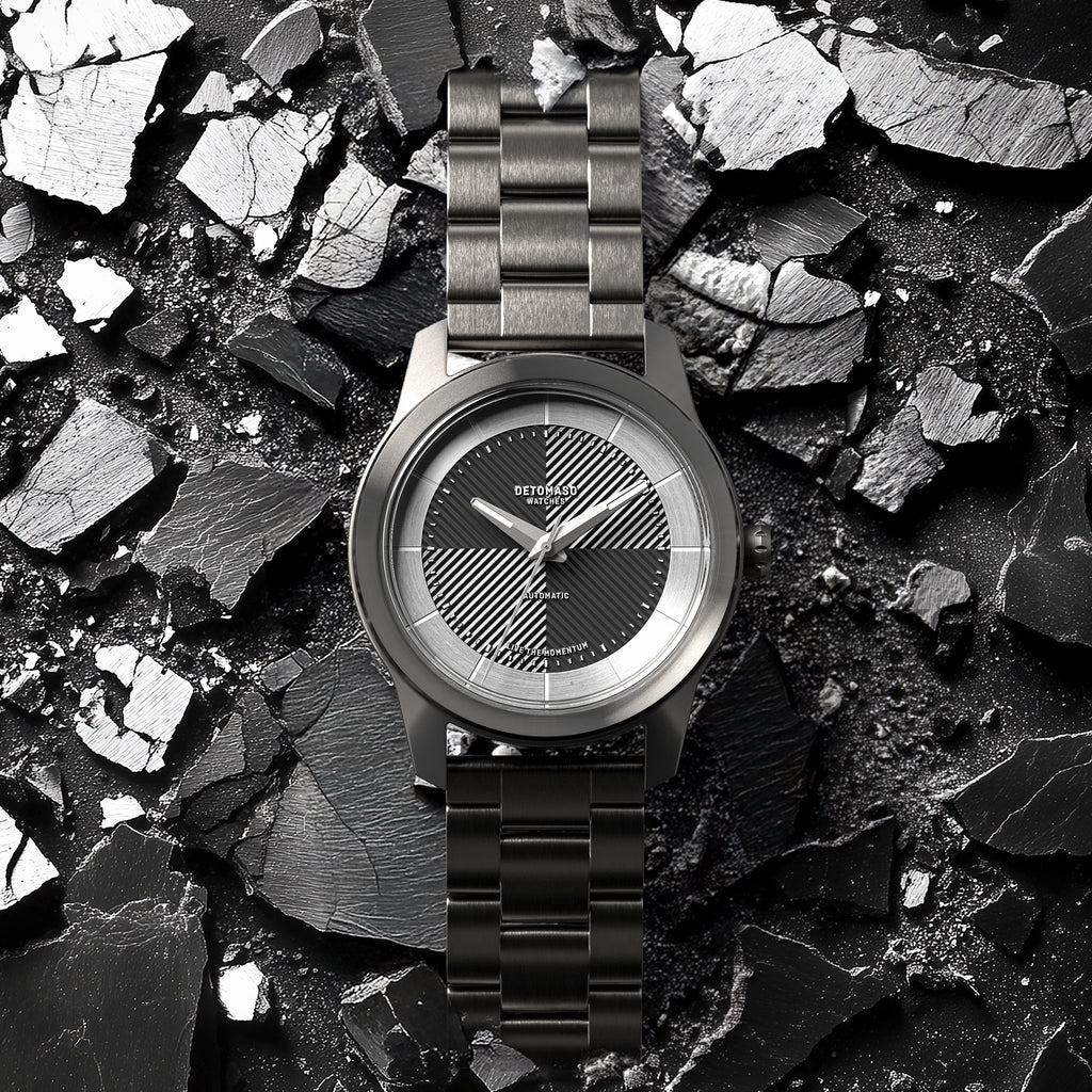 CLASSIC AUTOMATIC SLATE BLACK - Stainless steel Dark Gun Brushed - Detomaso Watches