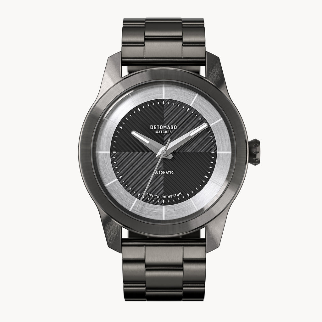 CLASSIC AUTOMATIC SLATE BLACK - Stainless steel Dark Gun Brushed - Detomaso Watches