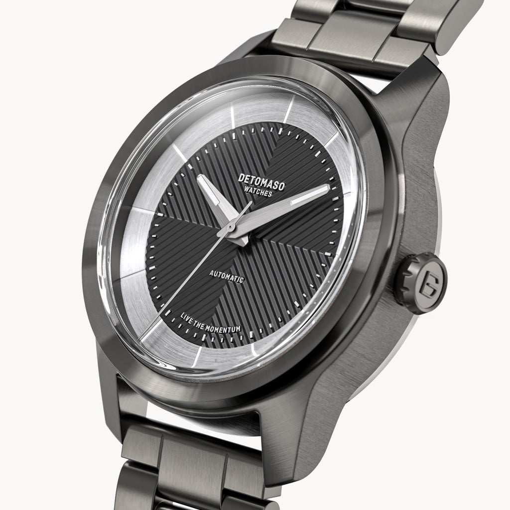CLASSIC AUTOMATIC SLATE BLACK - Stainless steel Dark Gun Brushed - Detomaso Watches
