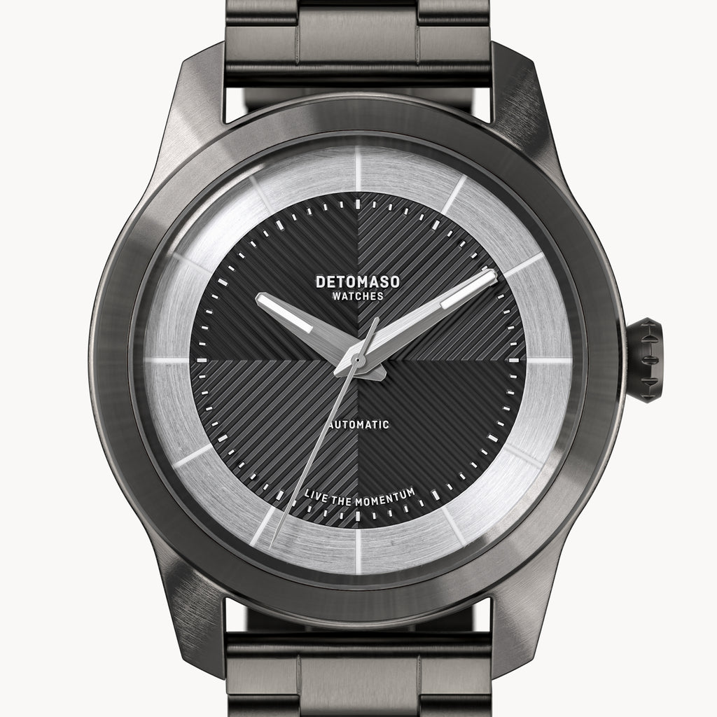 CLASSIC AUTOMATIC SLATE BLACK - Stainless steel Dark Gun Brushed - Detomaso Watches