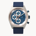 D10 CHRONO SOLAR
 GRAY BLUE
 - Ocean Plastic Dark blue Woven - Detomaso Watches