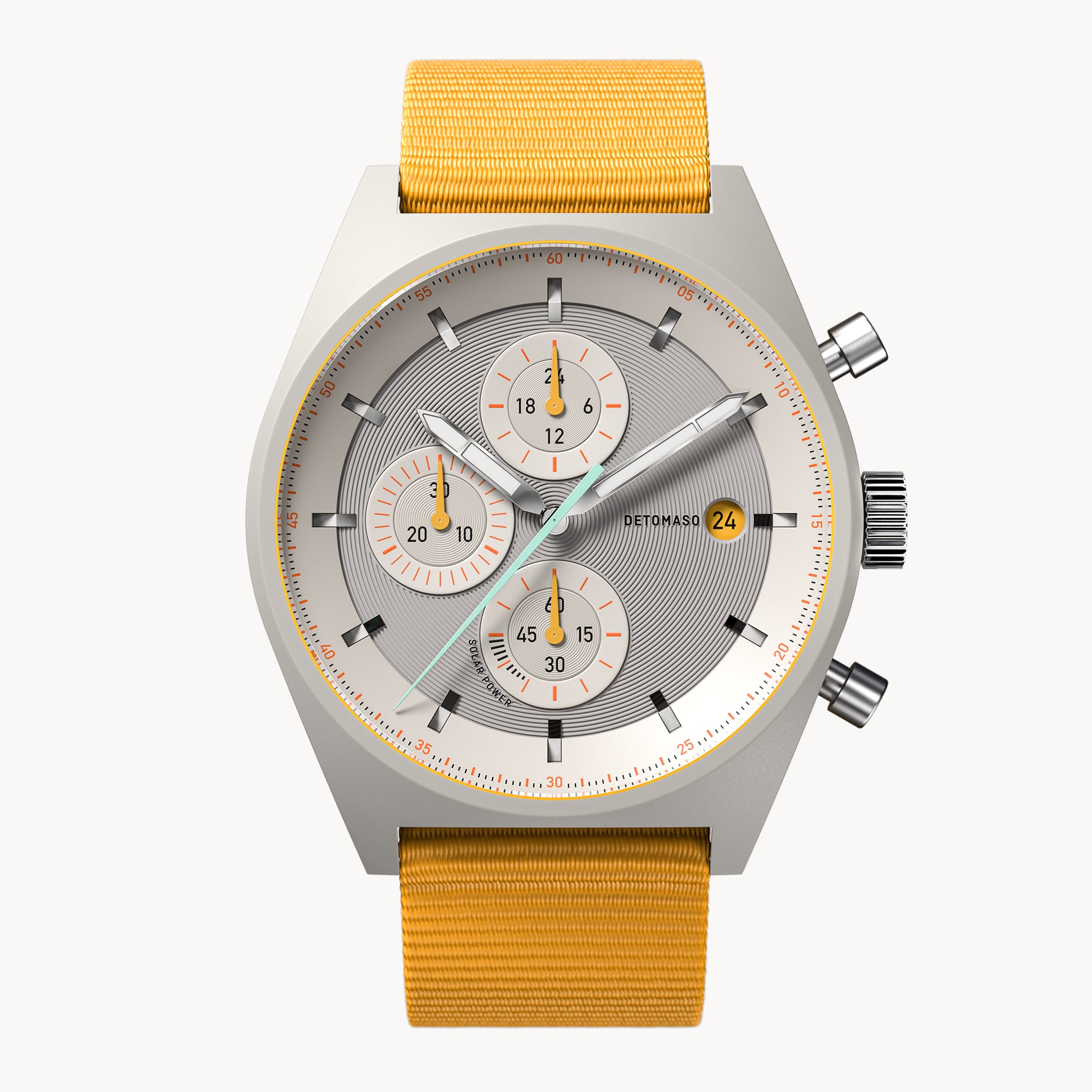 D10 CHRONO SOLAR
 GRAY YELLOW
 - Ocean Plastic Yellow Woven - Detomaso Watches