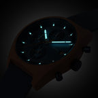 D10 CHRONO SOLAR
 ORANGE BLUE - Ocean Plastic Dark Blue Woven - Detomaso Watches