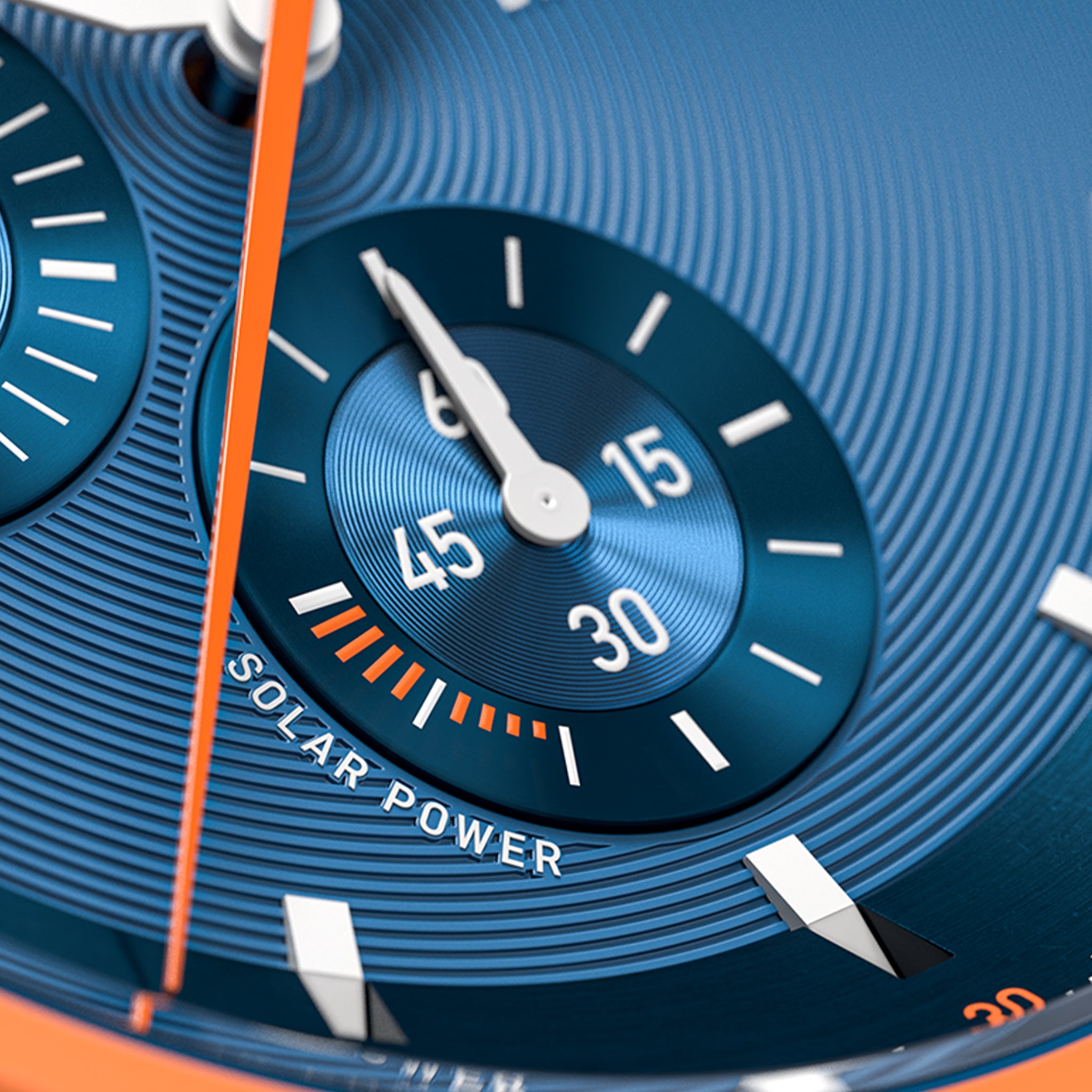 D10 CHRONO SOLAR
 ORANGE BLUE - Ocean Plastic Orange Woven - Detomaso Watches