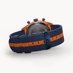 D10 CHRONO SOLAR
 ORANGE BLUE - Ocean Plastic Dark Blue Orange Woven - Detomaso Watches