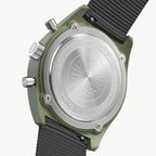 D10 CHRONO SOLAR
 OLIVE YELLOW - #tide Ocean Material® Black Woven - Detomaso Watches