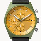 D10 CHRONO SOLAR
 OLIVE YELLOW - #tide Ocean Material® Black Woven - Detomaso Watches