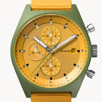 D10 CHRONO SOLAR
 OLIVE YELLOW - Ocean Plastic Yellow Woven - Detomaso Watches