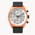 D10 CHRONO SOLAR ORANGE SILVER - Ocean Plastic Black Woven - Detomaso Watches