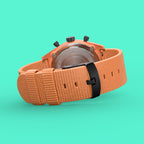 D10 CHRONO SOLAR ORANGE SILVER - Ocean Plastic Orange Woven - Detomaso Watches