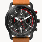 SORPASSO CHRONOGRAPH CARBON BLACK RED
 - Leather Light brown Racing - Detomaso Watches