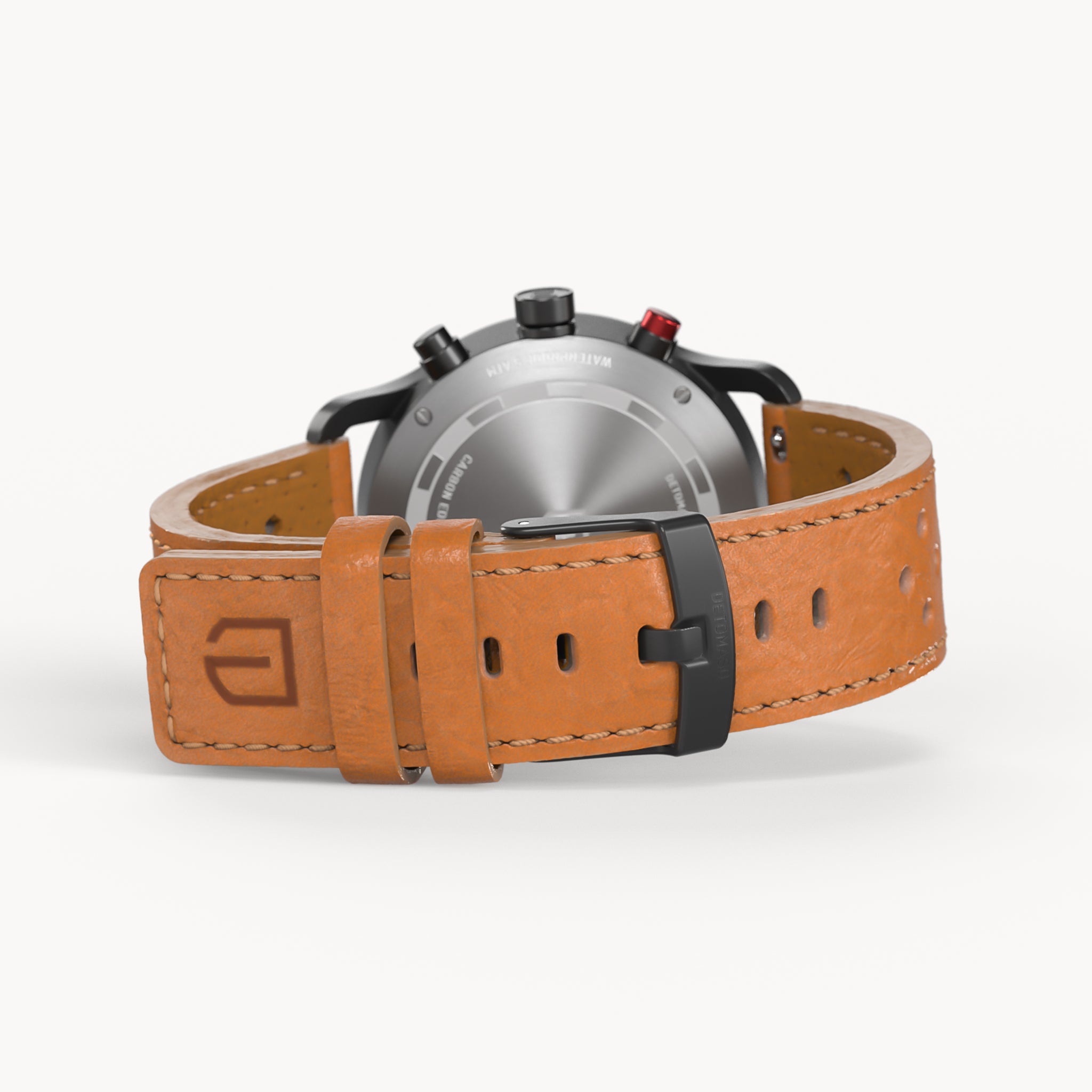 SORPASSO CHRONOGRAPH CARBON BLACK RED
 - Leather Light brown Racing - Detomaso Watches