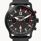 SORPASSO CHRONOGRAPH CARBON BLACK RED
 - Leather Black Racing - Detomaso Watches