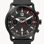 SORPASSO CHRONOGRAPH CARBON BLACK RED
 - #tide Ocean Material® Black Woven - Detomaso Watches