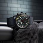SORPASSO CHRONOGRAPH CARBON BLACK YELLOW - Leather Blue Racing - Detomaso Watches