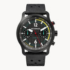 SORPASSO CHRONOGRAPH CARBON BLACK YELLOW - Leather Black Racing - Detomaso Watches