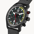 SORPASSO CHRONOGRAPH CARBON BLACK YELLOW - Leather Black Racing - Detomaso Watches