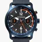 SORPASSO CHRONOGRAPH CARBON BLUE ORANGE - Leather Blue Racing - Detomaso Watches