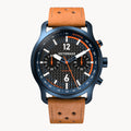 SORPASSO CHRONOGRAPH CARBON BLUE ORANGE - Leather Light brown Racing - Detomaso Watches