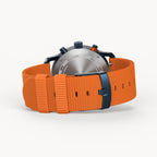 SORPASSO CHRONOGRAPH CARBON BLUE ORANGE - Ocean Plastic Orange Woven - Detomaso Watches