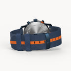 SORPASSO CHRONOGRAPH CARBON BLUE ORANGE - Ocean Plastic Dark blue Orange Woven - Detomaso Watches