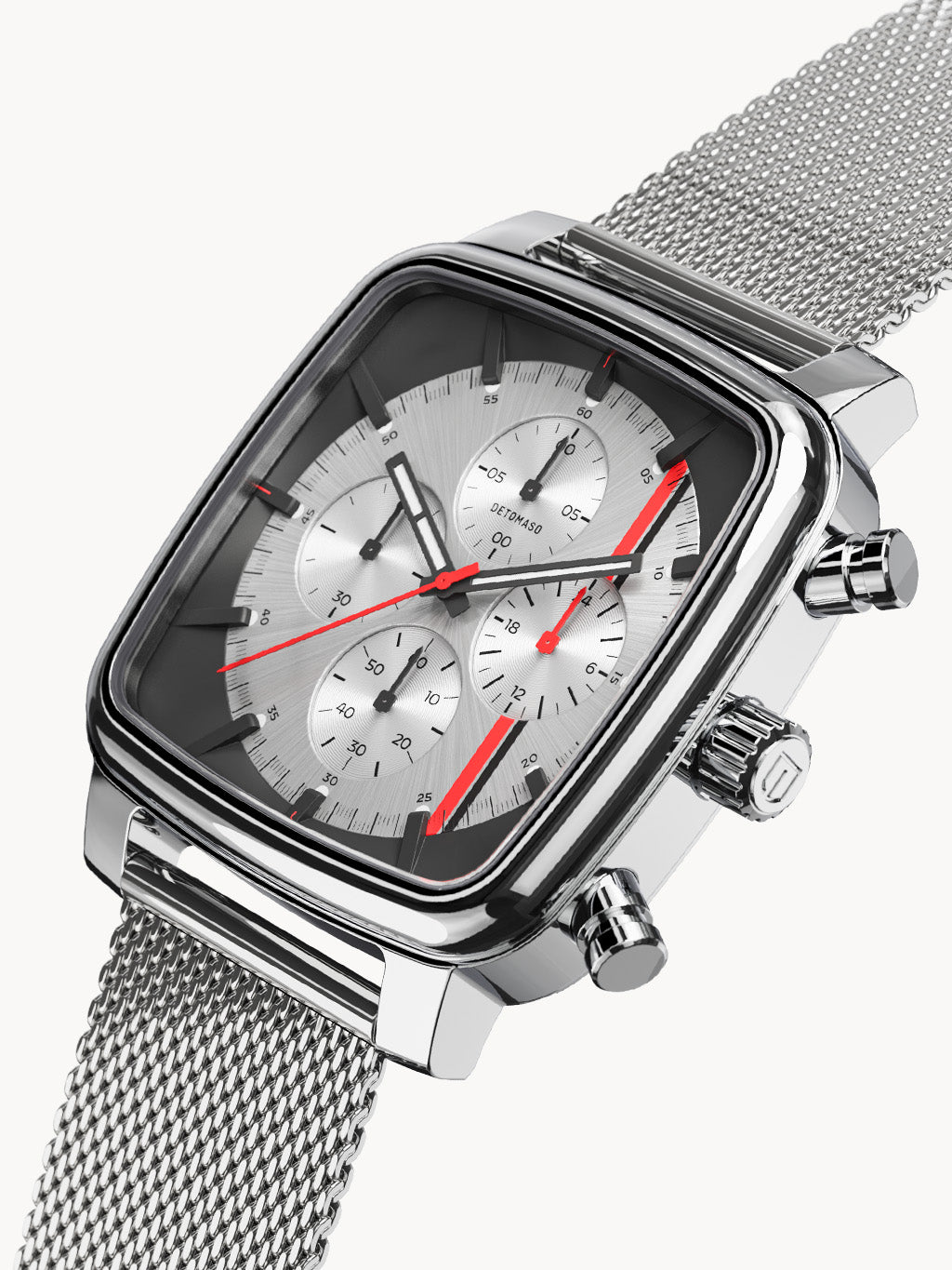 D20 CHRONOGRAPH STRADALE SILVER BLACK Mesh Silver Glossy