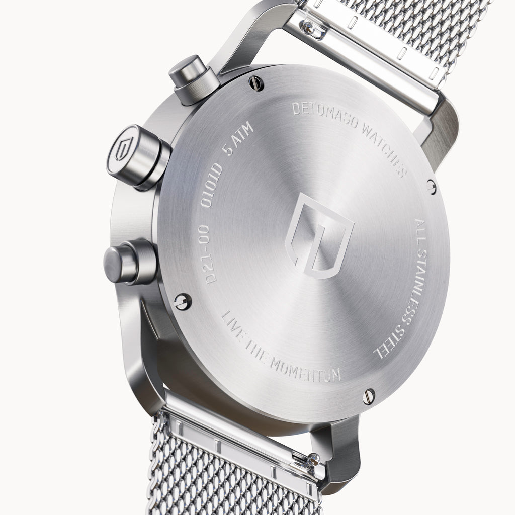 SORPASSO CHRONO MINTY BLUE - Mesh Silver Brushed - Detomaso Watches